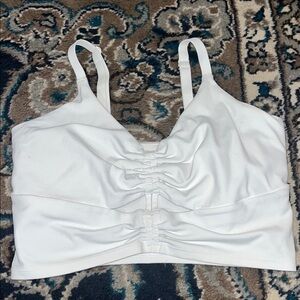 Athleta White Ruched Sports Bra